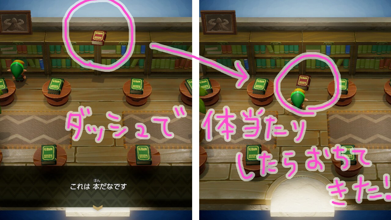 ゼルダの伝説夢をみる島ネタバレありプレイ日記6_図書館の本